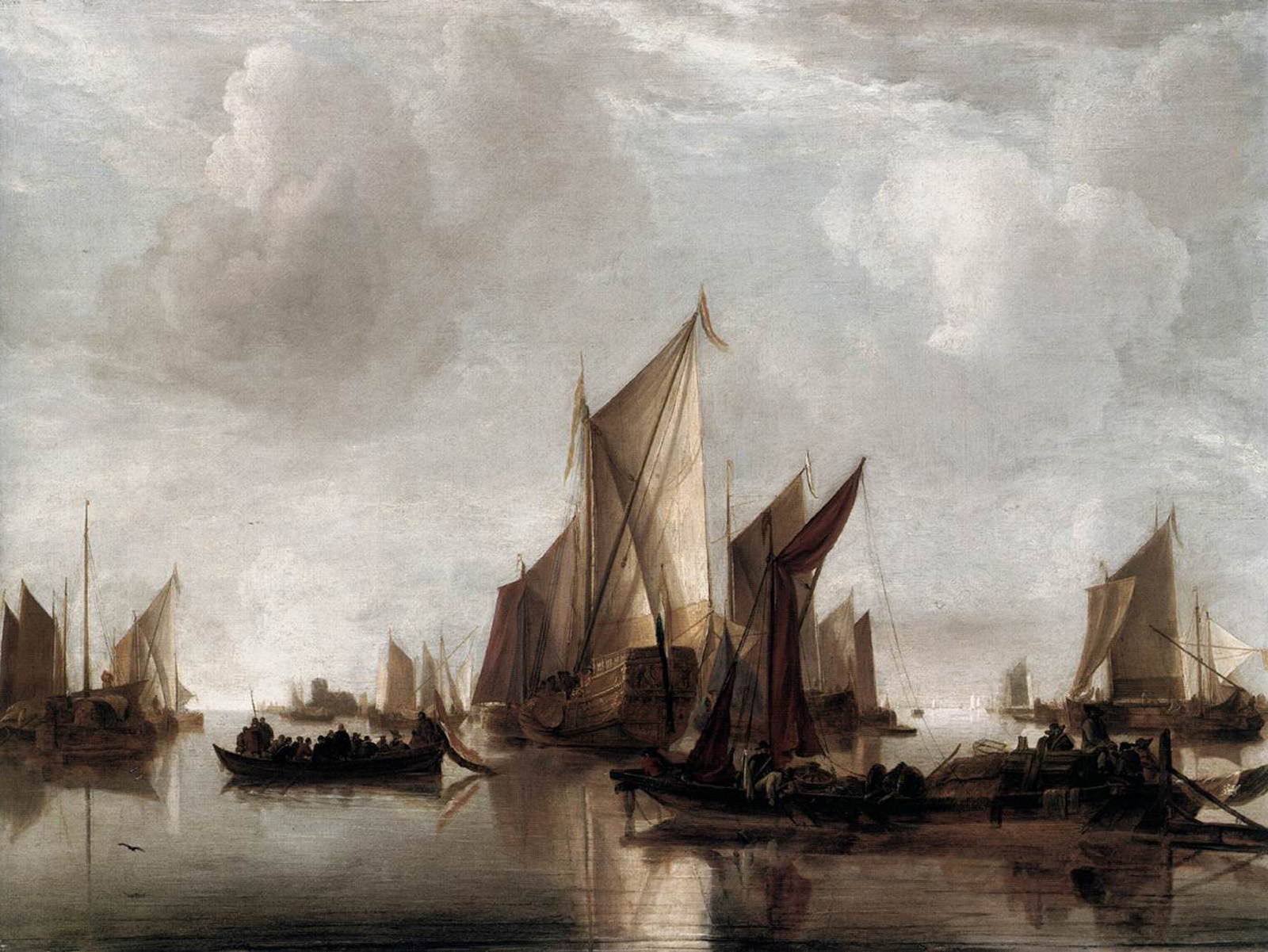 a state yacht and other craft in calm water